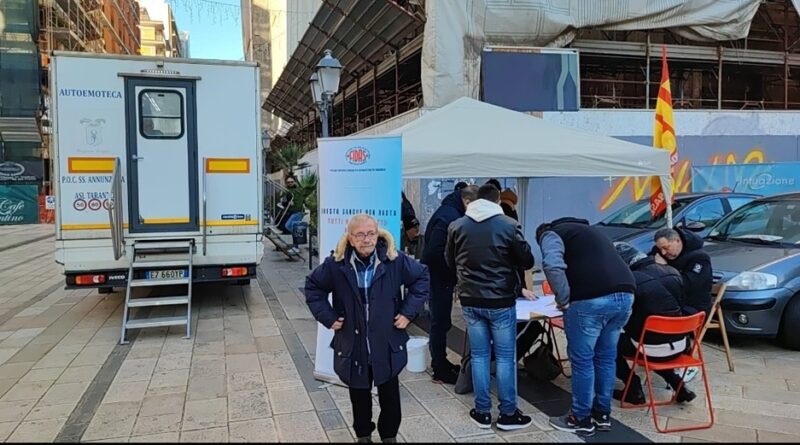 USB, Fidas e Giustizia per Taranto in campo per donare il sangue